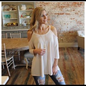 Stone Cold Shoulder 3/4 Sleeve Tunic